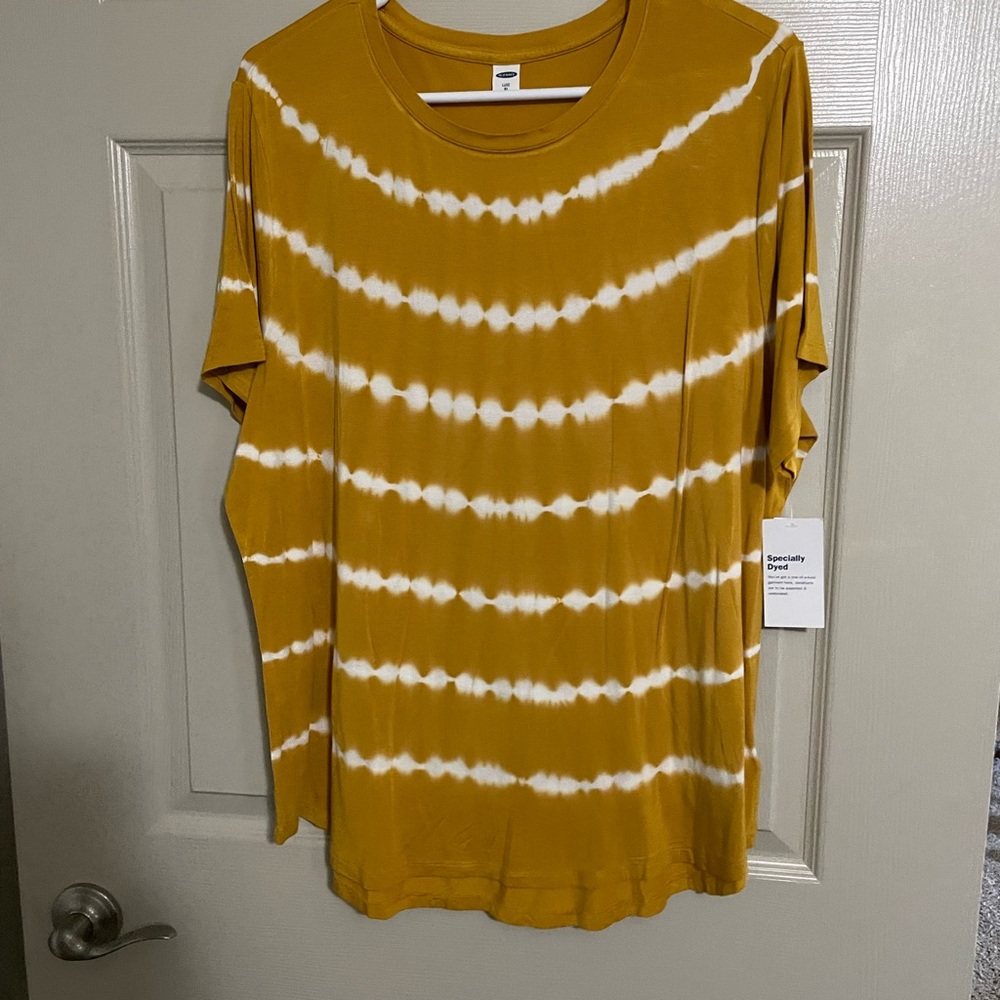 NWT Old Navy Luxe Yellow Tie-Dye Shirt